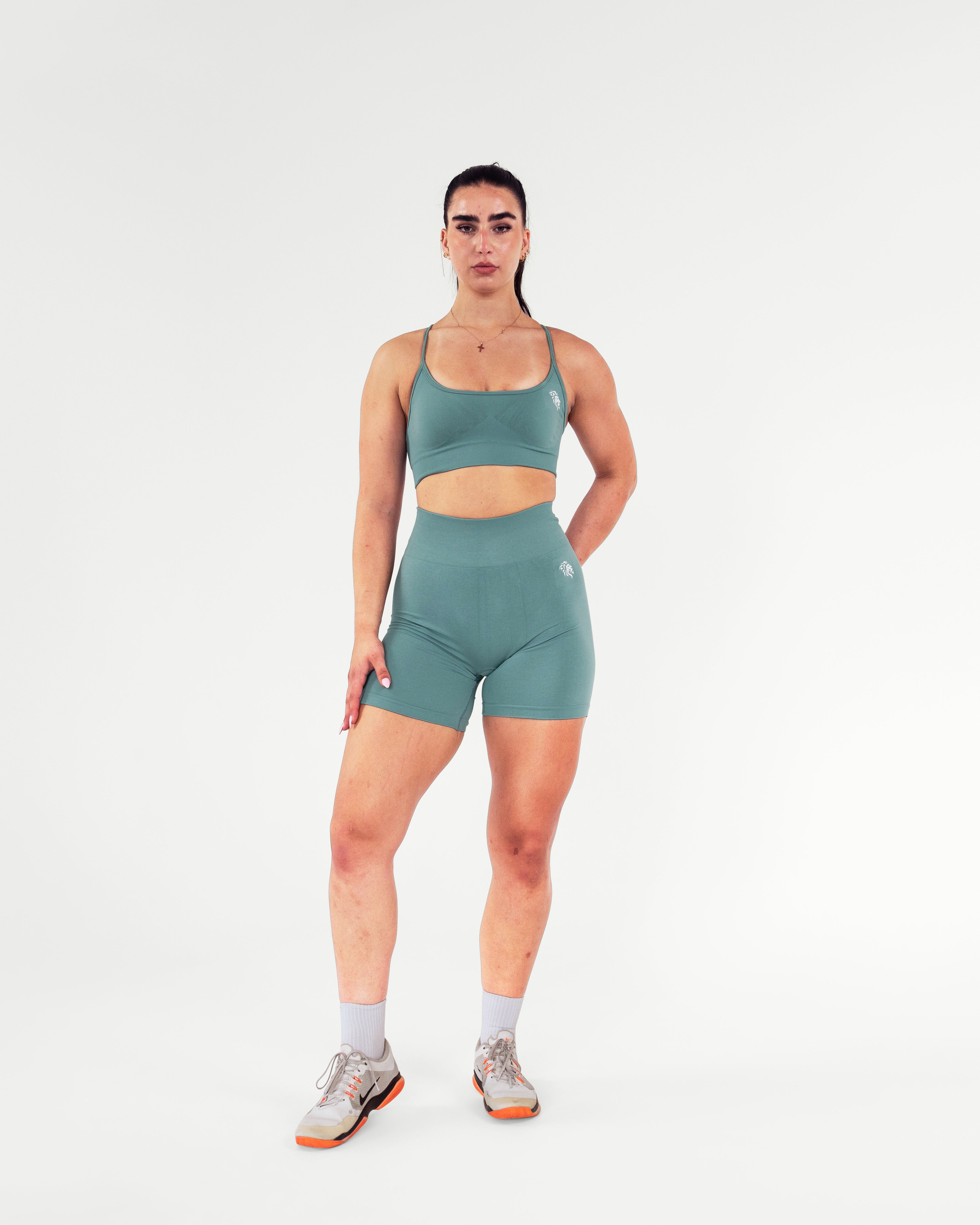 ASCEND Bundle - Shorts + Straps Back Top - Light Green