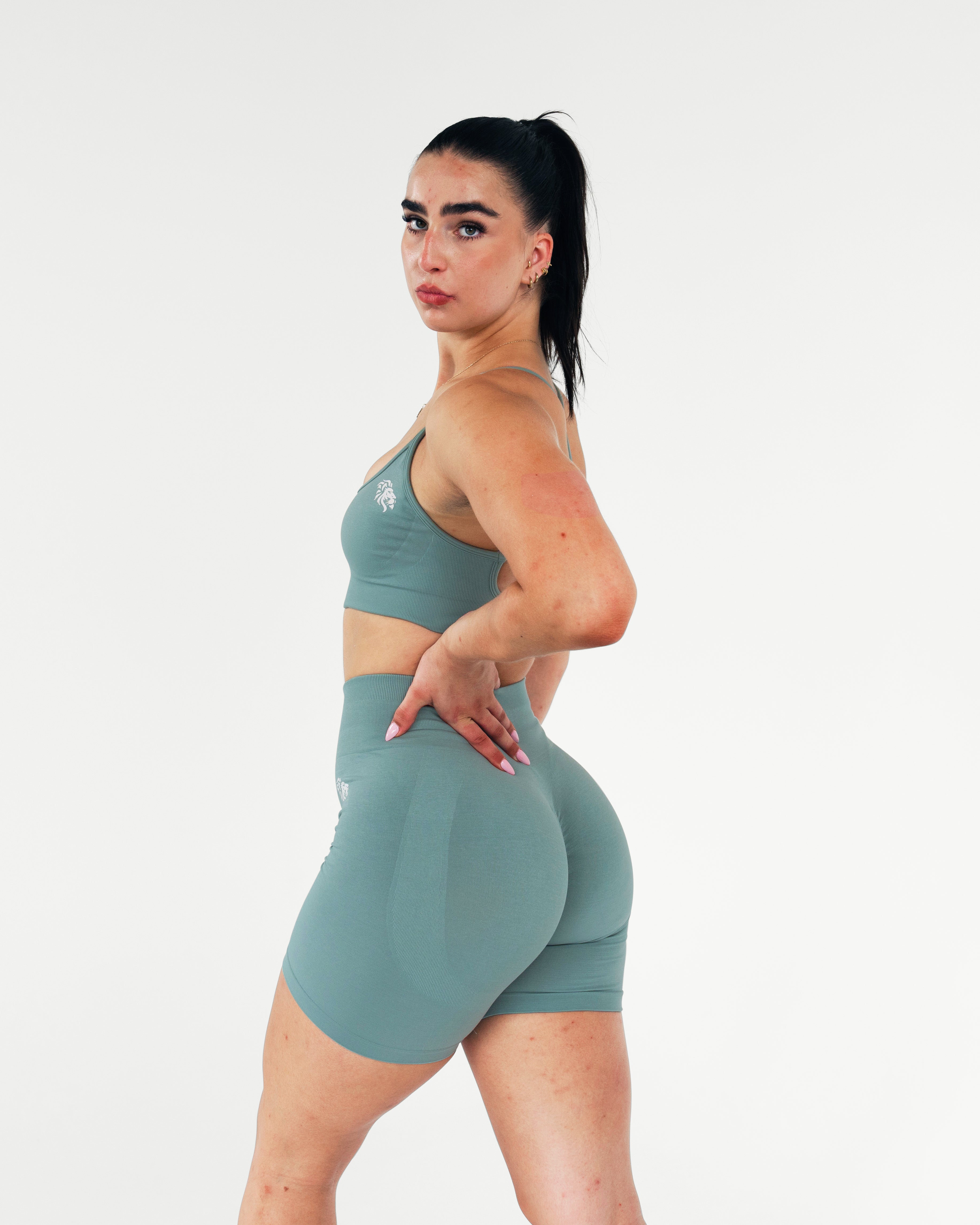 ASCEND Bundle - Shorts + Straps Back Top - Light Green